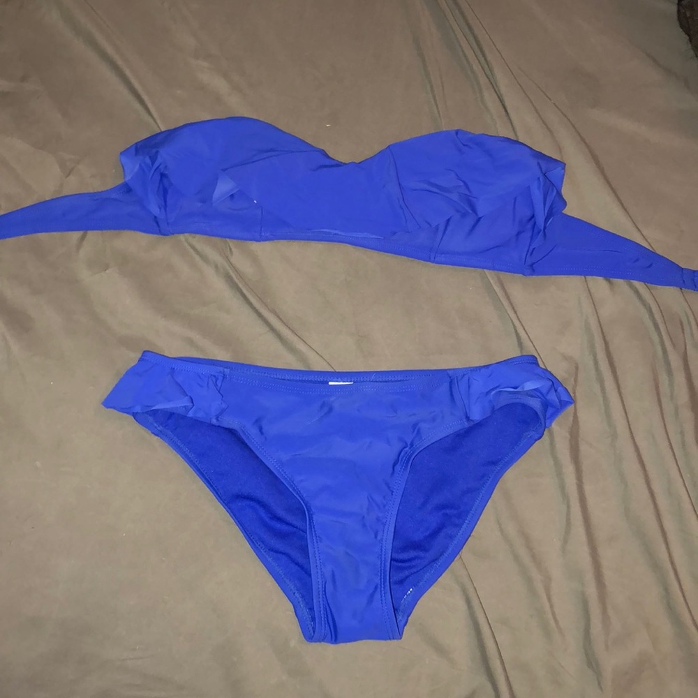Blue Ruffle Bikini